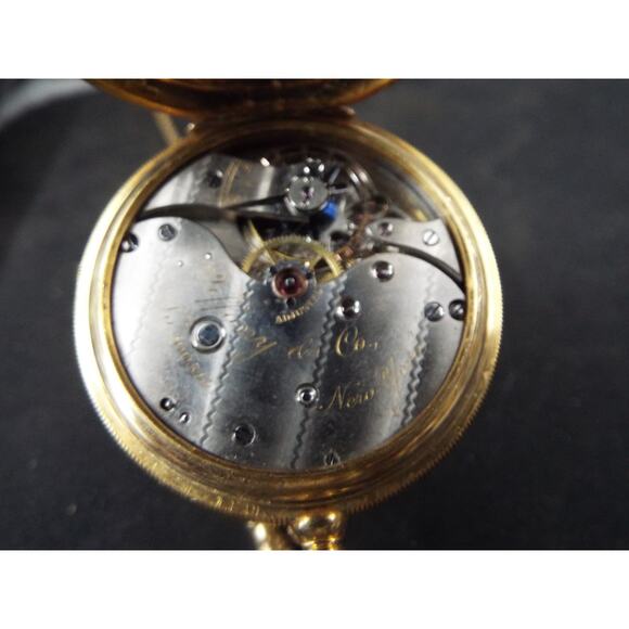 Vintage Tiffany & Co. Pocket Watch 18K Yellow Gold #'d 100514 Working 92gr - Picture 9 of 10